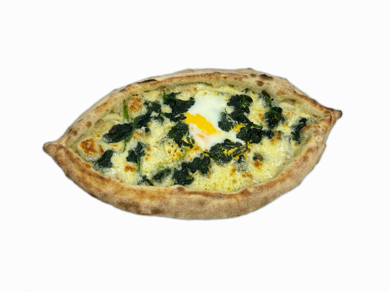 Pide mozzarella spinat